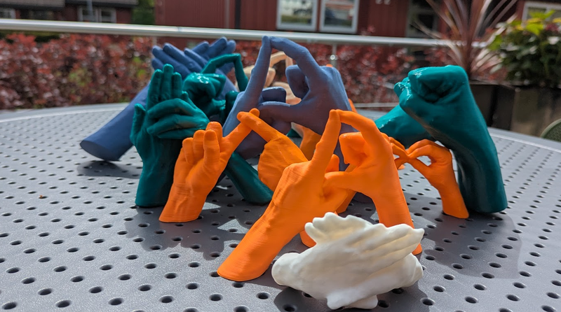 3D printed two-hand alphabet